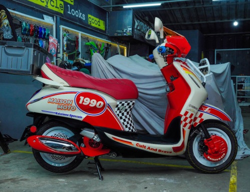 Modifikasi Skutik Yamaha Grand Filano Hybrid – TAMPIL KLASIK ALA RALLY 90-AN